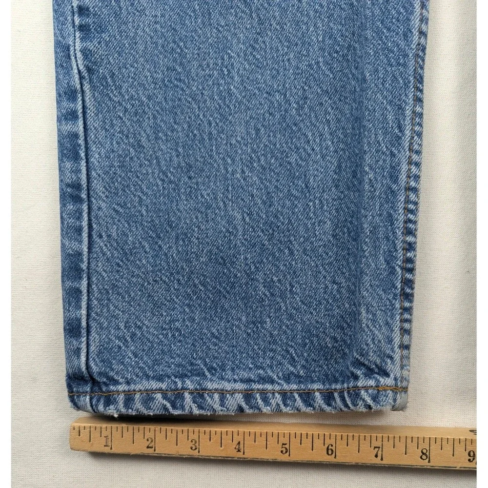 Levis‎ 505 Regular Fit Straight Leg Blue Denim Jeans Orange Tab Mens 40x30 VTG